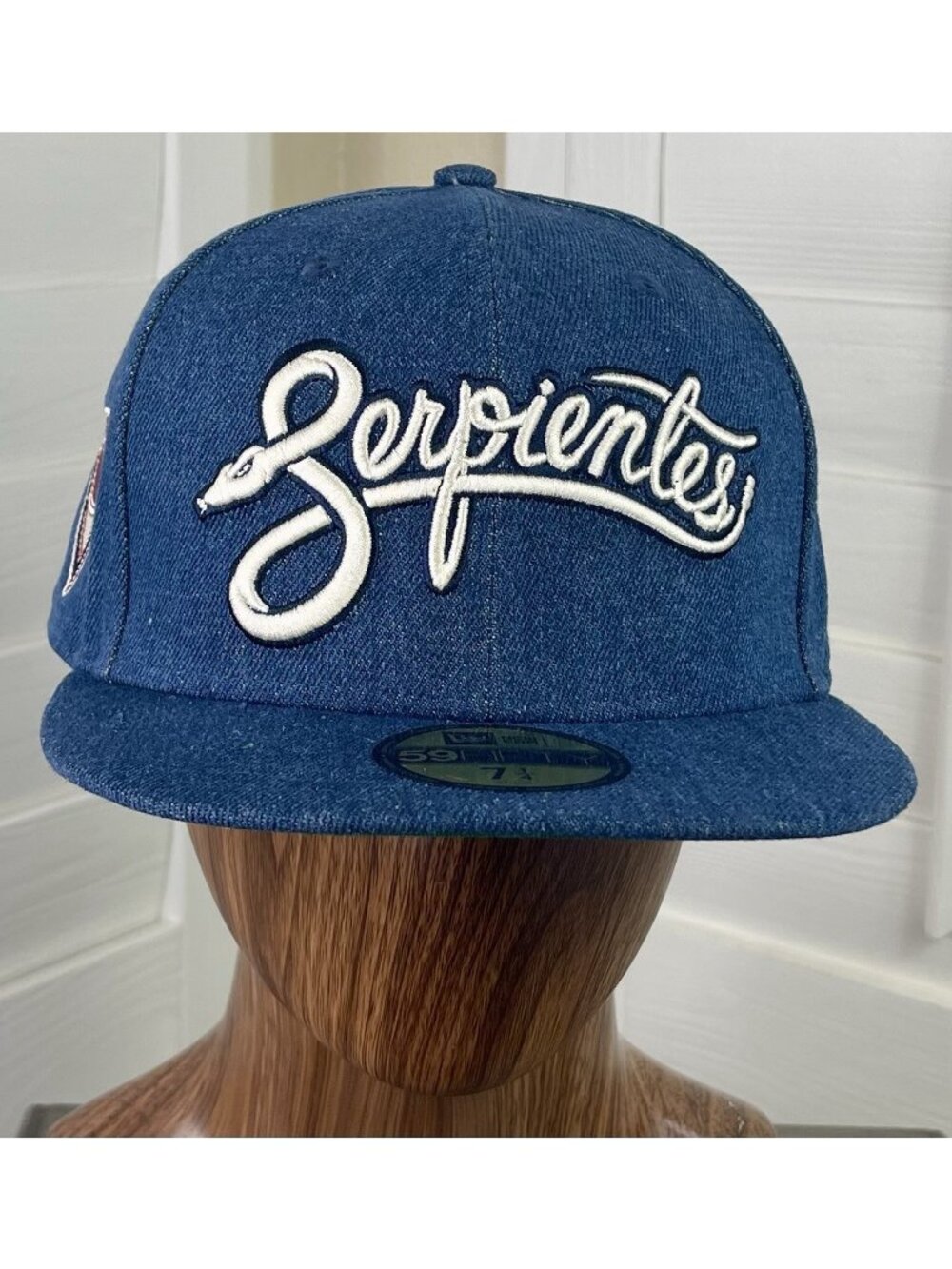 New Era 59Fifty MLB Serpentines/Arizona D-Backs Blue Denim Fitted Hat Size 7 1/4